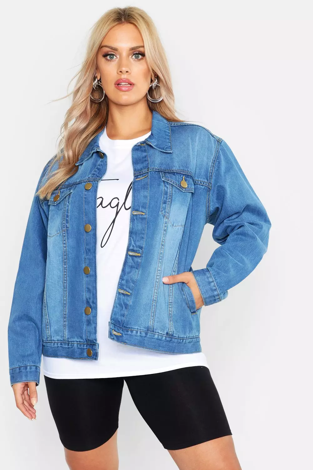 Plus size best sale denim jacket oversized